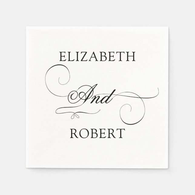  Romantic Minimalist Luxury Monogram Wedding Napkin (Front)