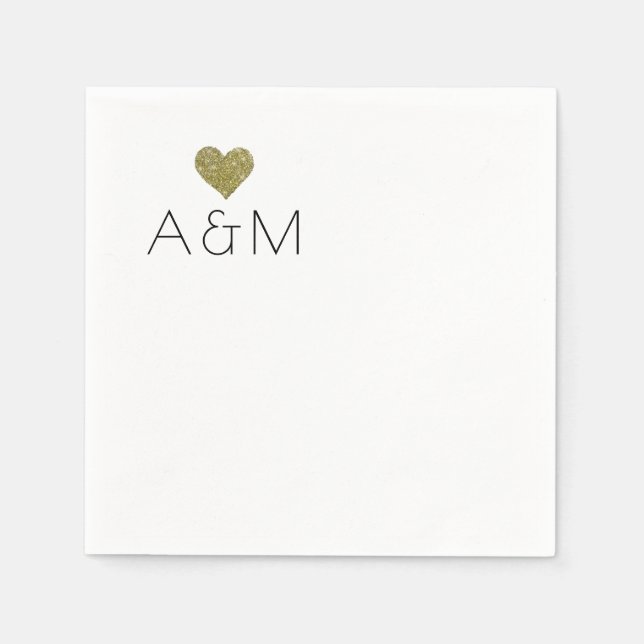 Romantic Minimalist Monogram bright Napkin (Front)