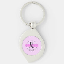 Romantic Minimalist Pink Brushstroke Keychain