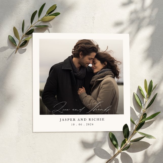 Romantic Minimalist Square Photo Wedding Save The Date (Creator Uploaded)