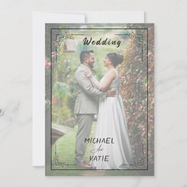 Romantic Minimalist Wedding | Clean Lines & White  Invitation (Front)