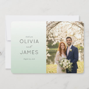 Romantic Mint Elegant Photo Thank You Card