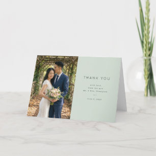 Romantic Mint Green Photo Thank You Card
