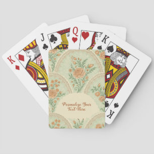 Romantic Mint Rose Vintage Victorian Personalized Playing Cards