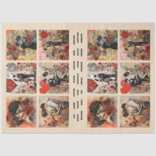 Romantic Mixed Media Background Couple Valentine 3 Tissue Paper