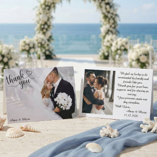 Romantic Modern Ethereal Photo Wedding Thank You Card