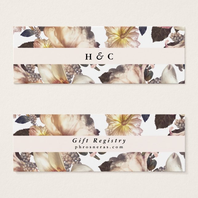 Romantic Modern Flower Floral Gift Registry Insert (Front & Back)