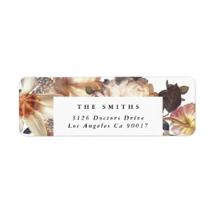 Romantic Modern Flower Floral Return Address Label