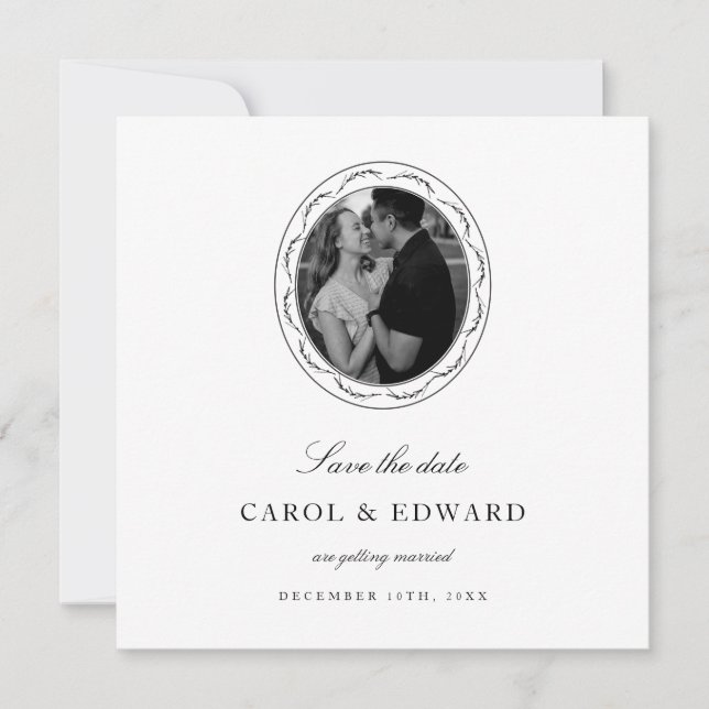 Romantic Modern Hand Drawn Accents Save The Date Invitation (Front)
