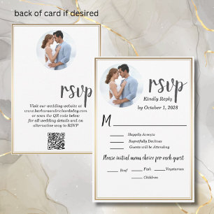 Romantic Modern Photo Wedding  RSVP Card