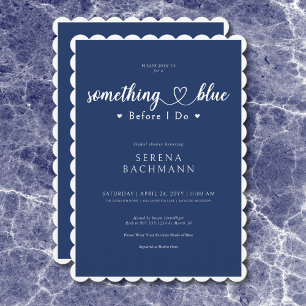 Romantic Modern Something Blue Before I Do Shower Invitation