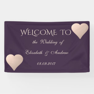 Romantic Modern Stylish Hearts Wedding Banner