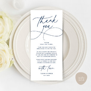 Romantic Modern Wedding Reception Thank You Card