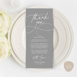 Romantic Modern Wedding Reception Thank You Card