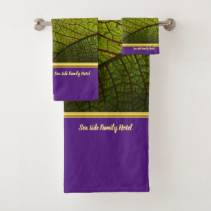 Romantic modern with gold foil leaf bath towel set