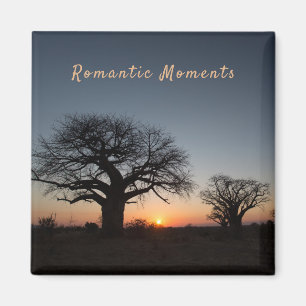 Romantic Moments Sunset Sacred Baobabs photo text Magnet
