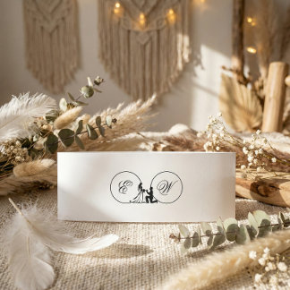 Romantic Monochrome Silhouette Invitation Belly Band