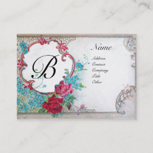 ROMANTIC MONOGRAM, gold metallic paper Business Card