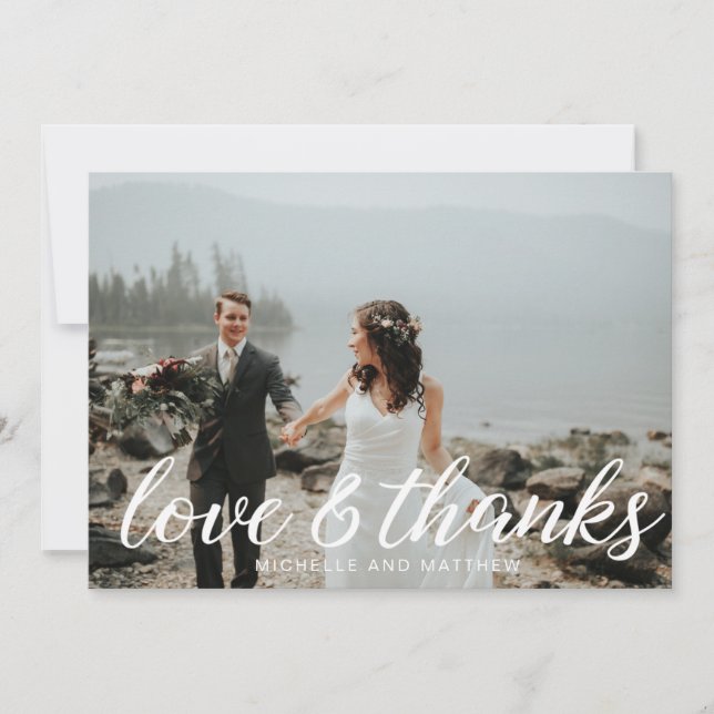 Romantic Monogram ⎢Wedding Thank You Card (Front)