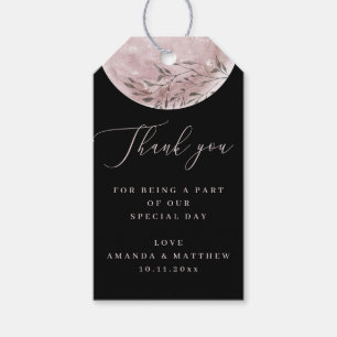 Romantic Moon   Elegant Black Wedding Thank You Gift Tags
