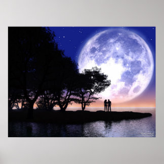 Romantic Moonlight Poster