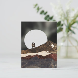 Romantic Moonlit Marble Landscape Postcard