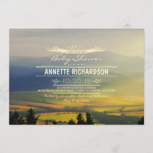 Romantic Mountains Baby Shower Invitations