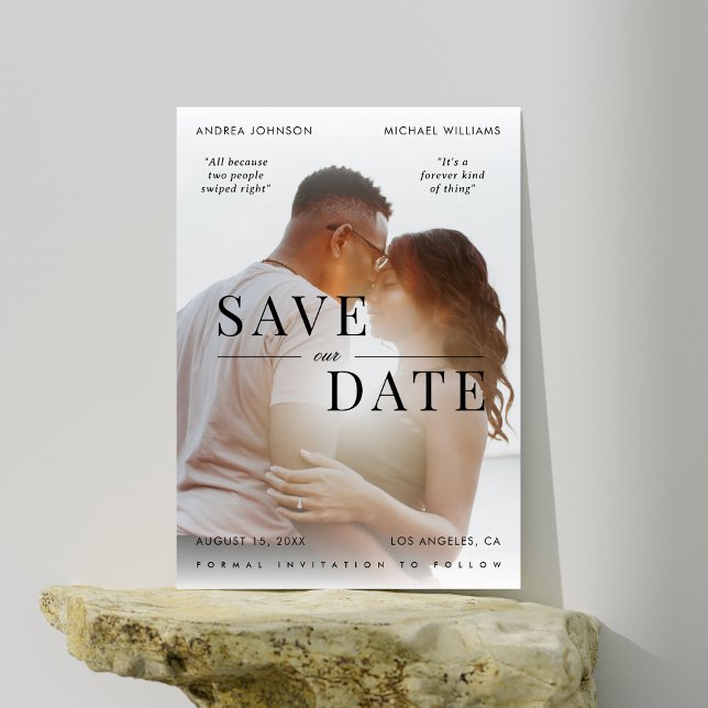 Romantic Movie Poster 2 Quotes Photo Wedding Save The Date (Creator Uploaded)
