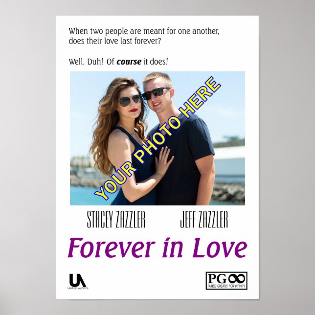 Romantic movie poster to be customised by YOU! (Front)