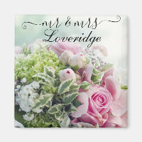 Romantic Mr. & Mrs. Pink Rose Floral Wedding