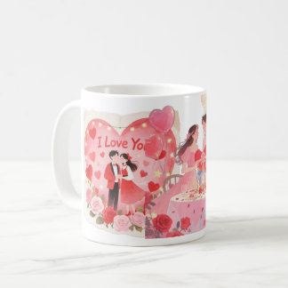 Romantic Mug I Love You – Couple and Roses