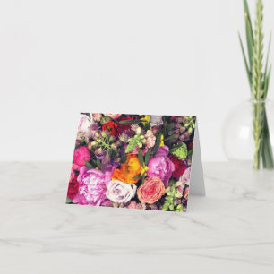 Romantic Multi-coloured Floral Thank You Card