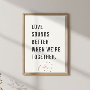 Romantic Music Quote. Couple Wall Art. Poster