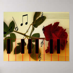 Romantic Musical Piano Keys Poster
