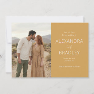 Romantic Mustard Rustic Photo Save The Date