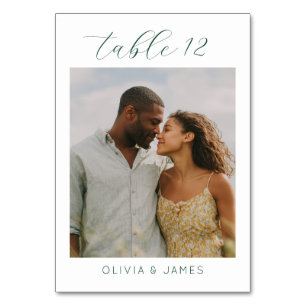 Romantic Muted Minimalist Photo Table Number