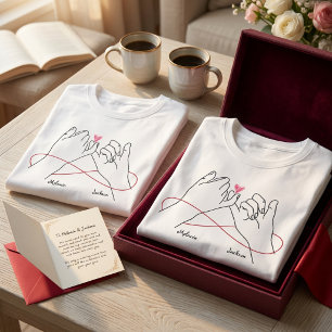 Romantic Name List Matching Couple Anniversary Val T-Shirt
