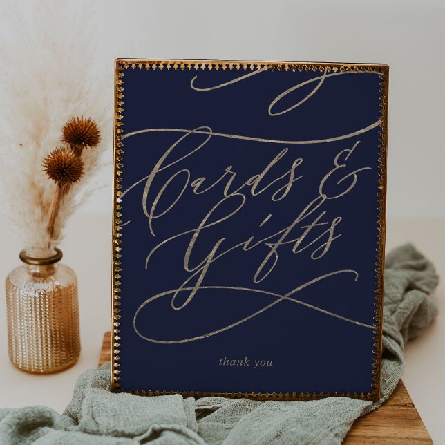 Romantic Navy Calligraphy Cards and Gifts Sign (Creator Uploaded)