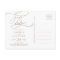 Romantic Navy Calligraphy Save the Date Postcard