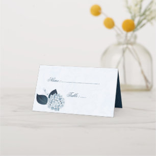Romantic Navy & dusty blue flowers Place Card