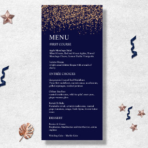Romantic Navy Rose Gold Stardust Menu