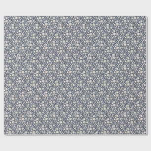 Romantic Navy Watercolor Floral Pattern Wrapping Paper