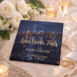 Romantic New York City Lights Save the Date Magnet<br><div class="desc">Announce your wedding in unforgettable style with this “Love Never Fails” NYC Save the Date magnet, featuring a breathtaking nighttime skyline glowing over the water. The deep navy tones, shimmering reflections, and golden script create a luxurious and romantic atmosphere—perfect for couples who want their love story to feel bold, elegant,...</div>