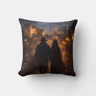 Romantic Night Walk at Hagia Sophia & Blue Mosque Cushion