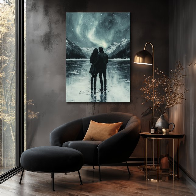Romantic Northern Lights - Charcoal Art Poster (Creator Uploaded)