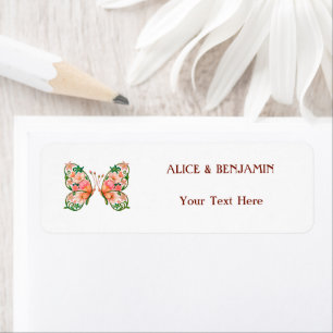 Romantic Oil Painting Floral Butterfly Return Address Label