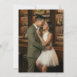 Romantic Olive Green Photo Invitation