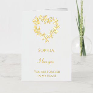 Romantic Open Floral Heart Love Foil Greeting Card