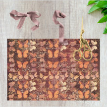 Romantic Orange Butterflies and Gold Handwriting