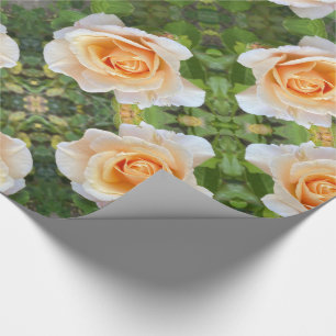 Romantic Orange Roses Rose Flowers Floral Wrapping Paper